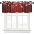 thumbnail image 1 of Winter Valance Curtains Christmas White Snowflakes Vintage Red Aesthetic Art Printed Rod Pocket Curtain Valance for Kitchen Bedroom Living Room Decor 1 Panel W54xL18 Inch, 1 of 6