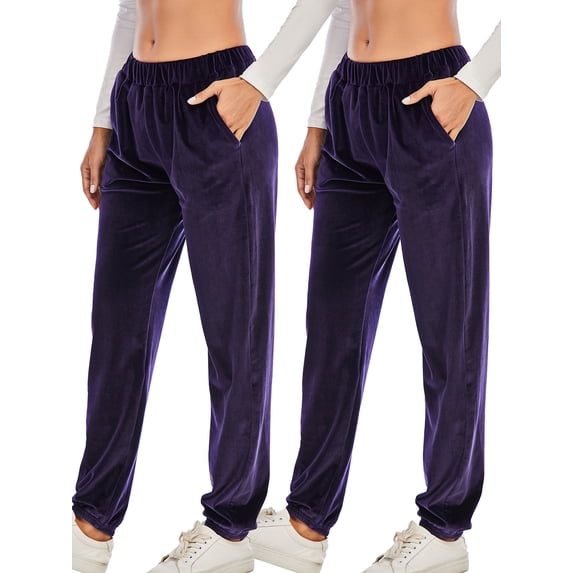 Winter Velour Sweatpants Sweatsuits Joggers Yoga Pants Solid Velour Velvet Tracksuit Sweatpants for Women Jogging Velour Track Pant with Pockets