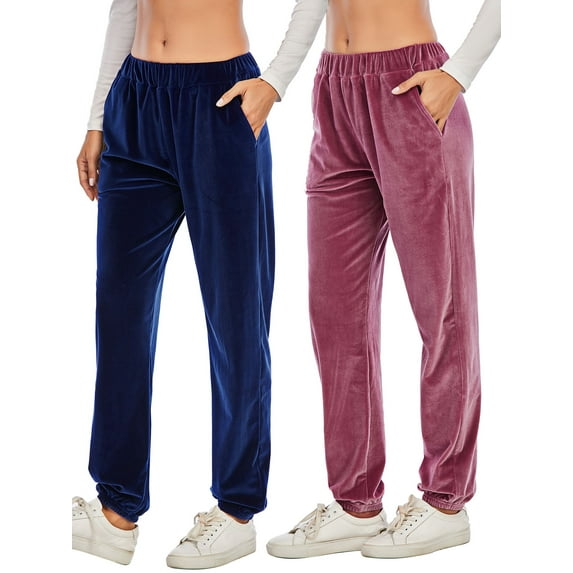 Winter Velour Sweatpants Sweatsuits Joggers Yoga Pants Solid Velour Velvet Tracksuit Sweatpants for Women Jogging Velour Track Pant with Pockets