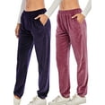 thumbnail image 1 of Winter Velour Sweatpants Sweatsuits Joggers Yoga Pants Solid Velour Velvet Tracksuit Sweatpants for Women Jogging Velour Track Pant with Pockets, 1 of 8