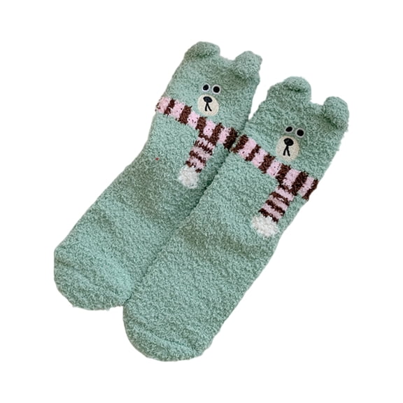 Winter Velvet Socks for Women,Thickened Lambskin Socks,Women's Winter Warm Postpartum Socks,Carpet Socks,Thickened Cake Socks Animal Series Floor Socks With Letter Glue The Sole