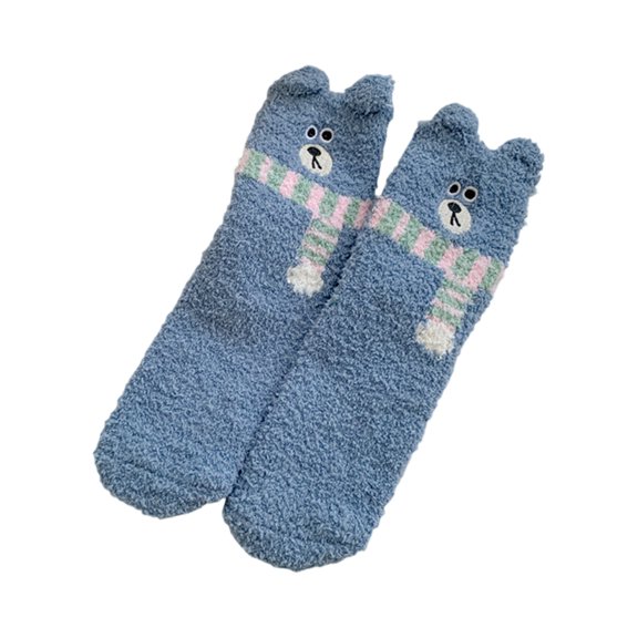 Winter Velvet Socks for Women,Thickened Lambskin Socks,Women's Winter Warm Postpartum Socks,Carpet Socks,Thickened Cake Socks Animal Series Floor Socks With Letter Glue The Sole