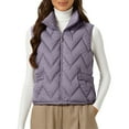 thumbnail image 1 of Winter Vest, Yigetop Women's Winter Lightweight Sleeveless Cotton Vest Jacket with Down insulation Vest Women's Puffer Vest Purple 3XL, 1 of 1