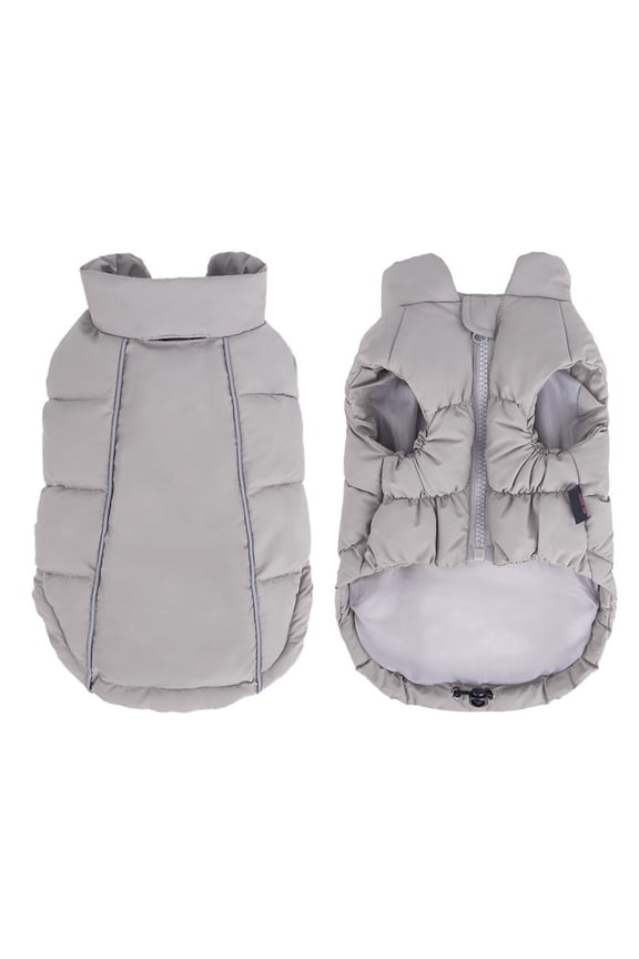 Winter Vest for Insulated -Lined Outerwear Providing Windproof Warmth for Small to Large Dogs in Indoor and Outdoor Settings, 36 cm, Grey