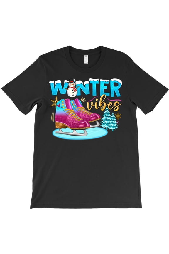 Winter Vibes Funny Holiday Cold Weather Graphic T-Shirt - Comfortable Fit G8462, Up to 5XL