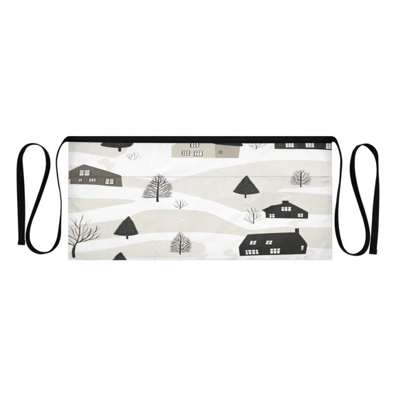 Winter Village Multi Pocket Short Apron Waterproof, Adjustable 96.5in Belt for various occasions