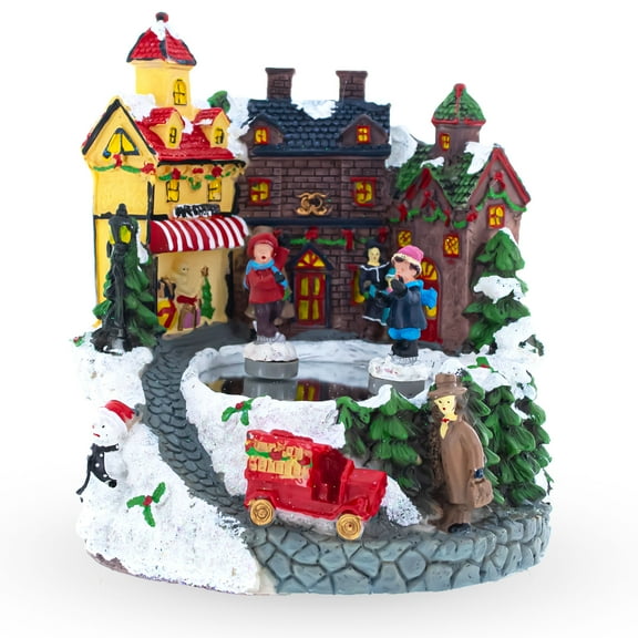 Winter Village Skating Animated Musical Christmas Figurine