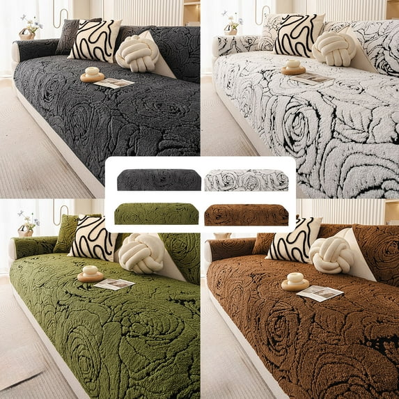 Winter Vintage High-End Sofa Cushion, Thickened Non-Slip Sofa Seat Pad Featuring Fixed Design and Plush Fabric for Living Room and Office Chair, Brown Color Home Decor Blahzhy | Brown