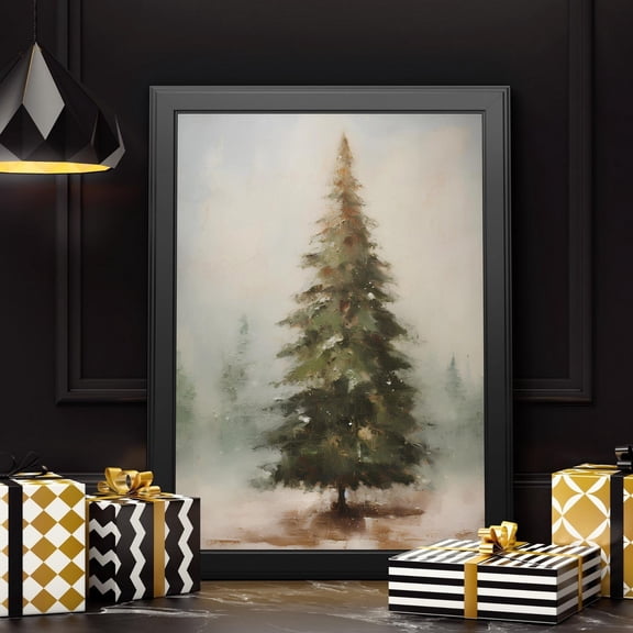 Winter Vintage Pine Tree Wall Art, Pine Tree Posters, Wi̇nterpine Tree, Posters, Wall Decors, Unframed Poster Size 16x24