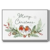 Winter Visitor Collection A - Framed Gallery Wrapped Holiday Canvas - 17 x 25 - White Frame