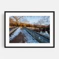 thumbnail image 1 of A Winter Walk Across Burnside Bridge - Sharpsburg Maryland Photography Bridge Winter Scenic Snow Rustic Nature Landscape Black Framed Wall Art Print 5 x 7 inches, 1 of 4