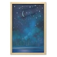thumbnail image 1 of Winter Wall Art with Frame, Nighttime Painting Illustration with Blue Moon, Printed Fabric Poster for Bathroom Living Room Dorms, 23" x 35", Sea Blue Dark Blue, by Ambesonne, 1 of 2