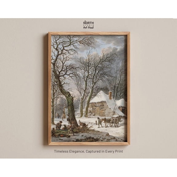 Winter Wall Art Snow Scene Print Rustic Landscape Art Cottage Wall Decor Historical Winter Art Woodland Print Classic Art Print Wall Art Modern Wall Decor