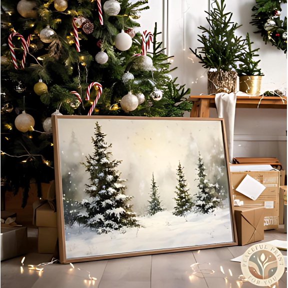 Winter Wall Art,Vintage Tree Wall Decor, Wall Art, Decor, Wall Art, Art, Ready To Hang 66 Home Decor #1, Unframed Poster Size 8x12