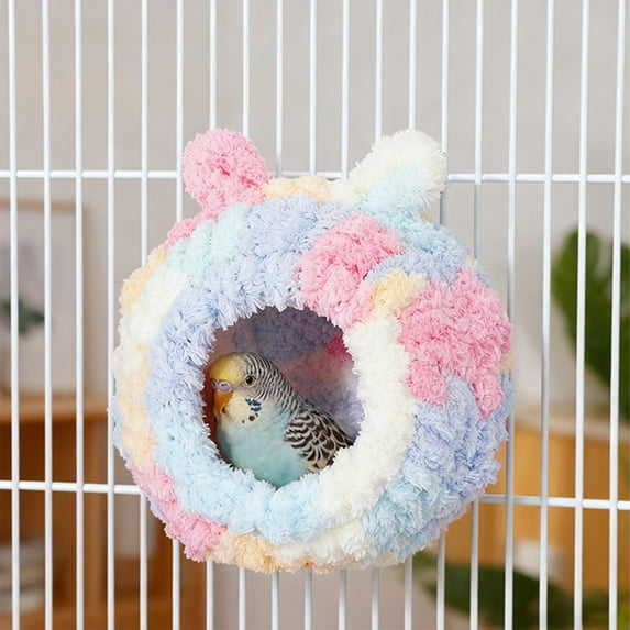 Winter Warm Bird Cozy Hanging Bed,Bird Nest Warm Parrot Hanging Hammock for Winter Small Animal Bed Cage Parakeets Sleeping House,Bird Cozy Hanging Bed, with Cushion for Cage