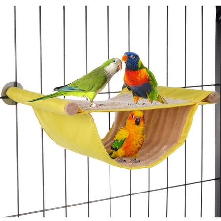 Winter Warm Bird Nest, Double Layer Hanging Hammock Bed, Bird Cage Perch House for Parrots, Finches, Parakeets, Hamsters, Guinea Pigs