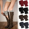 thumbnail image 1 of Winter Warm Boot Cuffs, Crochet Knitted Boot Socks Boot Topper Socks Short Leg Warmers for Women, 1 of 5