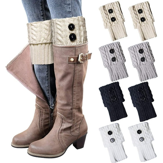 Winter Warm Boot Cuffs for Women, Crochet Knitted Boot Socks for Gilrs Short Leg Warmers Boot Topper Socks Leg Cuffs Boot Warmers Gift