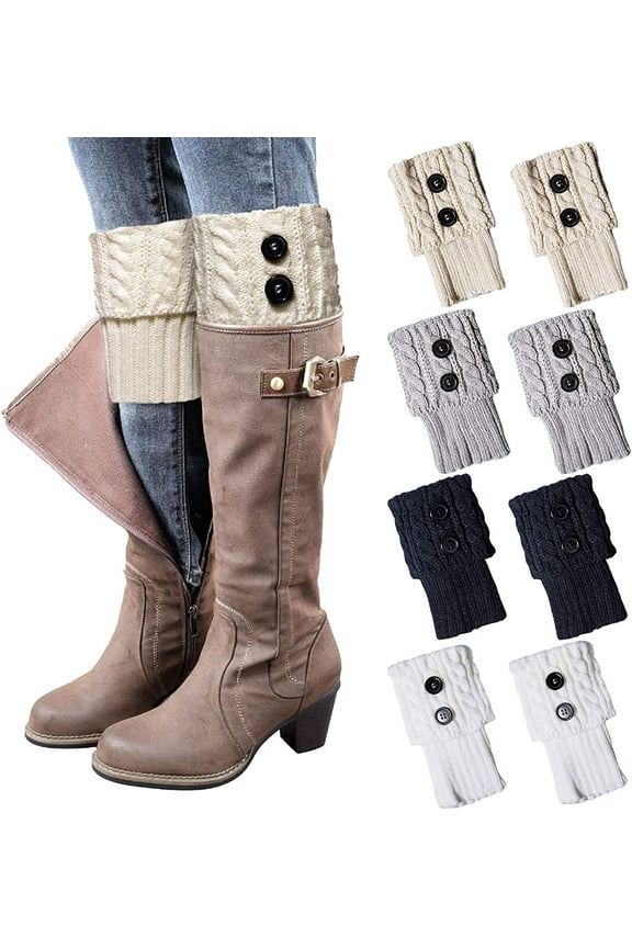 Winter Warm Boot Cuffs for Women, Crochet Knitted Boot Socks for Gilrs Short Leg Warmers Boot Topper Socks Leg Cuffs Boot Warmers Gift