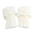 thumbnail image 1 of Winter Warm Boot Cuffs for Women, Crochet Knitted Leg Warmers Boot Topper Socks Gift(White), 1 of 3