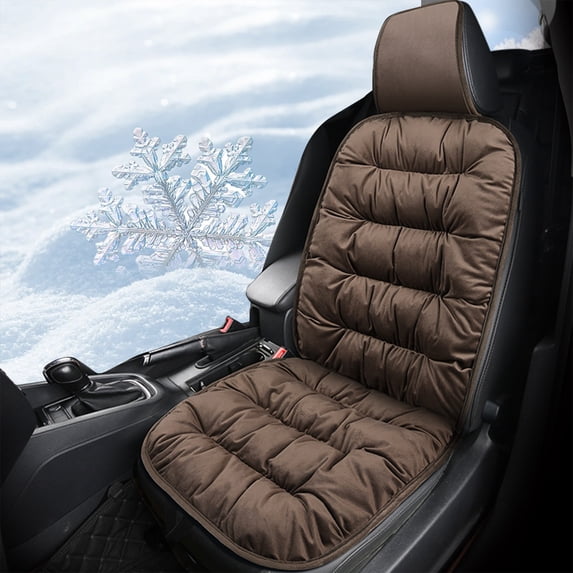 Winter Warm Car Seat Cushion for Front Seats, Thickened Cotton-Filled Thermal Pad with Non-Slip Bottom, Easy Install No Tools Needed for SUV Sedan Cold Weather