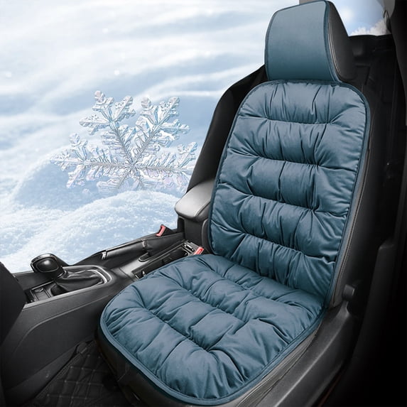 Winter Warm Car Seat Cushion for Front Seats, Thickened Cotton-Filled Thermal Pad with Non-Slip Bottom, Easy Install No Tools Needed for SUV Sedan Cold Weather