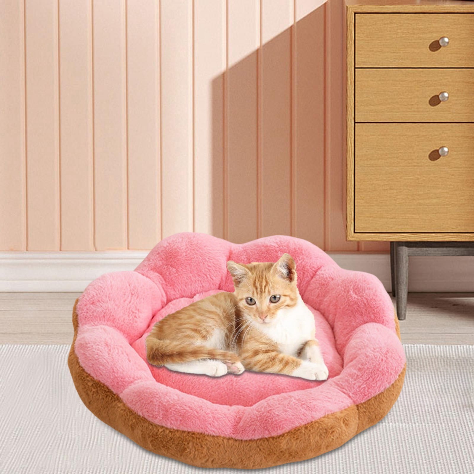 Winter Warm Indoor Pet Bed for Cats and Dogs Cozy Cushion with PP Insulation and Durable TPR Design