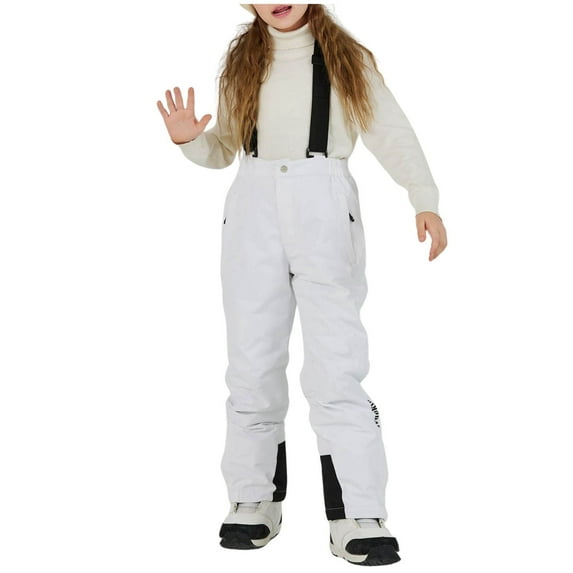 Winter Warm Children's Snow Trousers for Boys and Girls – Waterproof Skiing & Snowboarding Pants with Adjustable Bands
