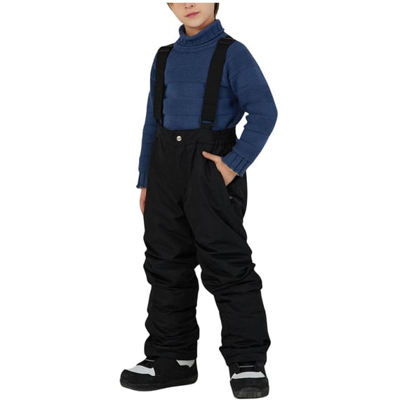 Winter Warm Children's Snow Trousers for Boys and Girls – Waterproof Skiing & Snowboarding Pants with Adjustable Bands