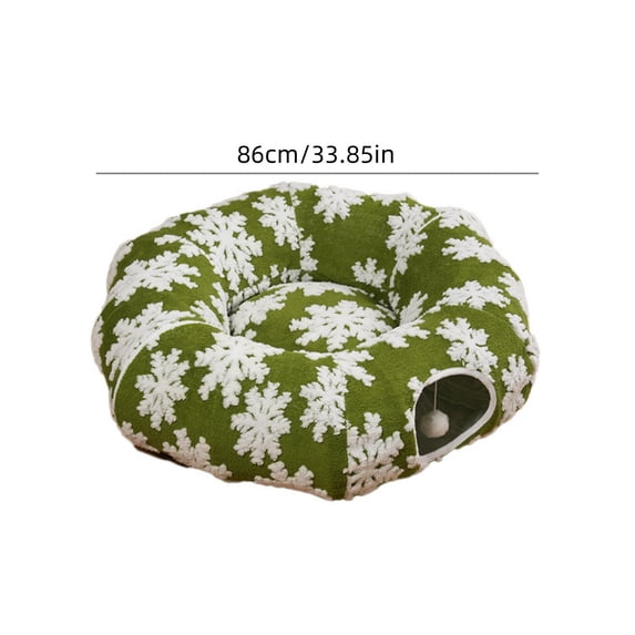 Winter Warm Christmas Tree Pet Bed With Running Track Foldable Holiday ...