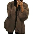 thumbnail image 1 of Winter Warm Coats for Women, Ladies Plus Size Loose Plush Jacket Coat, Christmas Gifts for Women Coffee L, 1 of 4