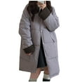 thumbnail image 1 of Winter Warm Coats for Womens Fashion Plus Size Casual Loose Fashion Solid Color Pocket Long Sleeve Coat, 1 of 5