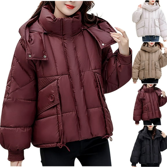 Winter Warm Coats for Womens Fashion Plus Size Casual Loose Solid Color Pocket Zippered Reversible Long Coat
