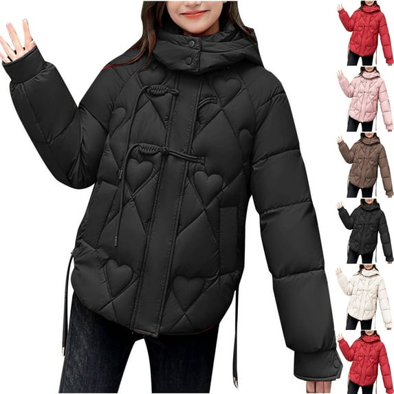 Winter Warm Coats for Womens Fashion Plus Size Casual Solid Color Long Sleeve Warm