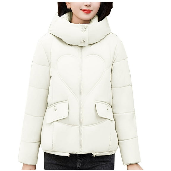 Winter Warm Coats for Womens Fashion Plus Size Casual Solid Color Long Sleeve Warm