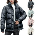 thumbnail image 1 of Winter Warm Coats for Womens Fashion Plus Size Long-sleeved Solid Color Light Shiny Down Jacket Long-sleeved Jacket, 1 of 7