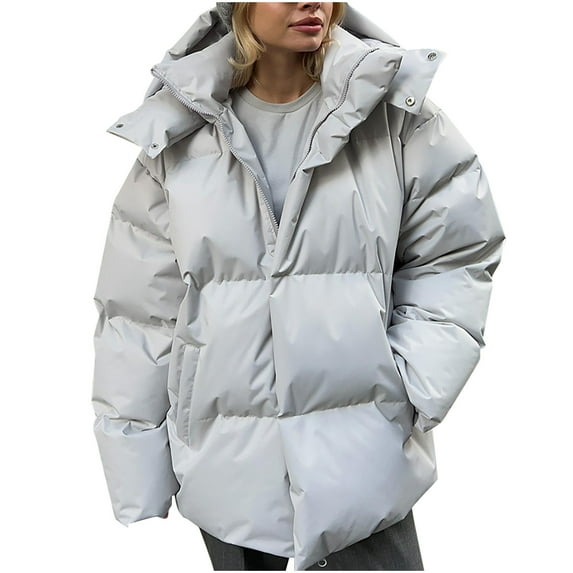 Winter Warm Coats for Womens Fashion Plus Size Loose Cotton Jacket Loose Coat Long-sleeved Cotton Clothes