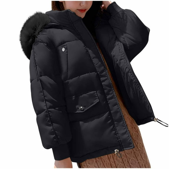 Winter Warm Coats for Womens Fashion Plus Size Solid Color Blocked Jacket With Long Sleeves And Zippered Pockets Top
