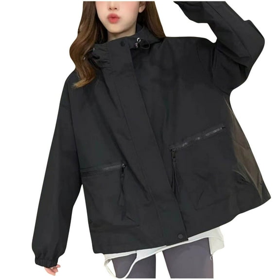 Winter Warm Coats for Womens Fashion Plus Size Solid Color Casual Cardigan Jacket Long Sleeved Hooded Casual Jacket