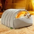 thumbnail image 1 of Winter Warm Comfortable Pet Dog Cat Rabbit Cushion Half Covered Bed Sleeping Bag, 1 of 6