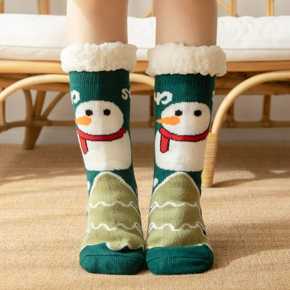 Winter Warm Cozy Socks for Women,Soft Fluffy Cartoon Monster Socks,Athletic Indoor Slipper Socks for Women