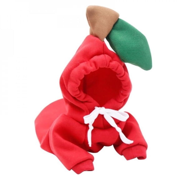 Winter Warm Cute Plush Dog Coat Hoodies for French Bulldog, Pet Halloween Frog Fruit Cosplay Costume for Small Dogs