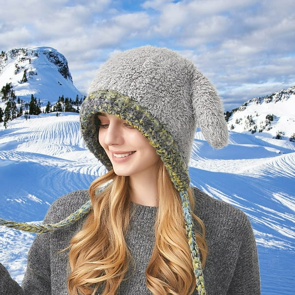 Winter Warm Daily Fashionable Elastic Casual Slouchy Hat Suitable For Man And Woman Trapper Hat Leather Wind Proof Hat Ears Hat Hat Wide Hat with Ear Covers Hats That Cover Ears Rabbit Ear Hat