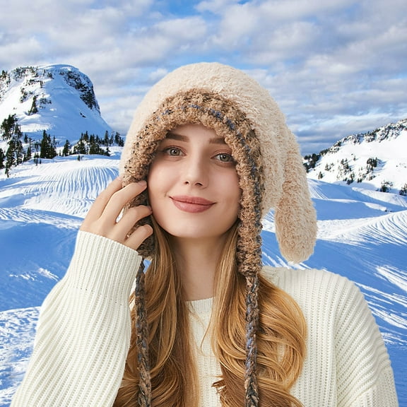 Winter Warm Daily Fashionable Elastic Casual Slouchy Hat Suitable for Man and Woman Warm Ear Hat Christmas Vacation Trapper Hat Winter Hat Men Large Mens Winter Hat and Plaid Trapper Hat Man