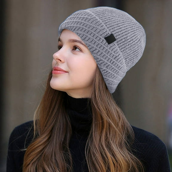 Winter Warm Daily Fashionable Elastic Casual Slouchy Hat Suitable For Man And Woman Wool Trapper Hat for Men Womens Mad Hat Trapper Hat Big Men Leather Baseball Cap Women Cool Snow Hat U of M Winter