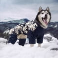 thumbnail image 1 of Winter Warm Dog Jacket for Large Dogs Waterproof Big Dog Jumpsuit Clothes Labrador Doberman Coat Clothing for Medium Large Dogs (Navy Camouflage,Size 26), 1 of 7