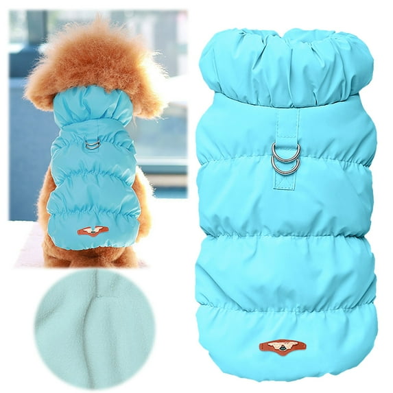 Winter Warm Dog Jacket for Small Medium Dogs Cats Cold Weather Coats with Harness Paded Dogs Fleece Vest Waterproof Windproof Dog Snow Jacket Pet Puppy Clothes