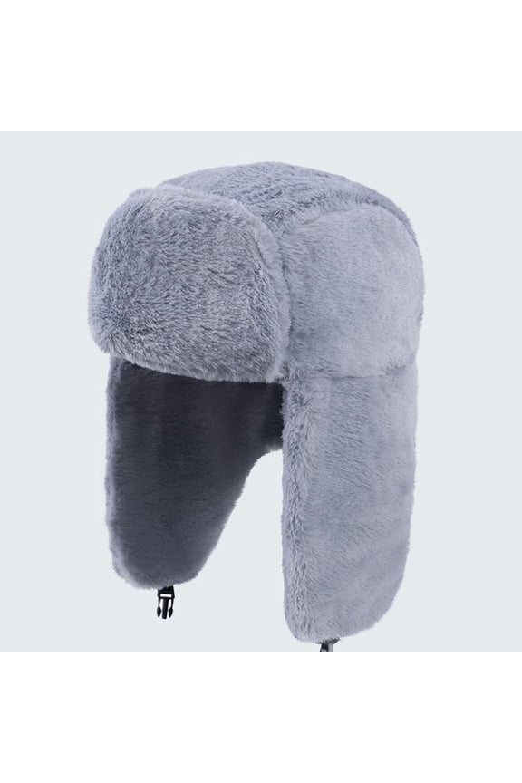 Winter Warm Ear Flap Hat Unisex Thick Lined Windproof Outdoor Thermal Cap
