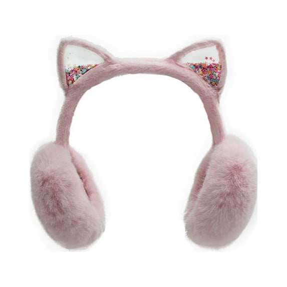 Winter Warm Earmuffs for Women Girls Cute Cat Ear Muffs Foldable Fluffy Ear Warmers Headband