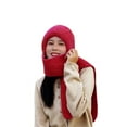 thumbnail image 1 of Winter Warm Elastic Soft Ear Protection Knitted Scarf Hat Fleece Lined Beanie Hat, 1 of 5